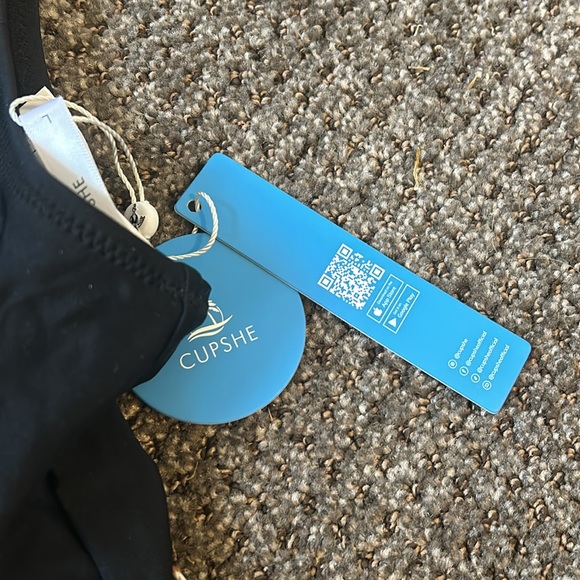 NWT CUPSHE swim bathing suit leopard print black one piece size large - Picture 3 of 6